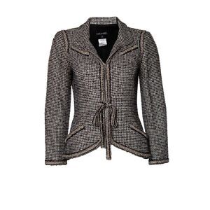Chanel black and gold tweed jacket
